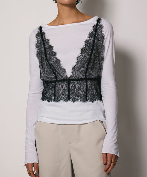 レイヤードルックレースTee