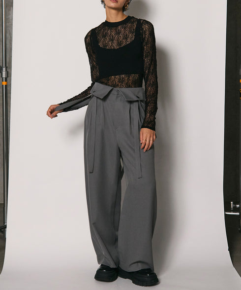 レイヤードレースニット