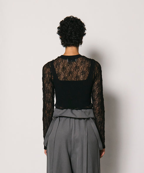 レイヤードレースニット