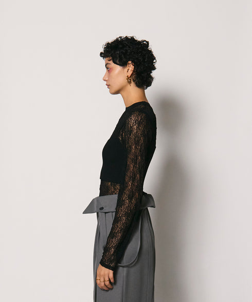 レイヤードレースニット