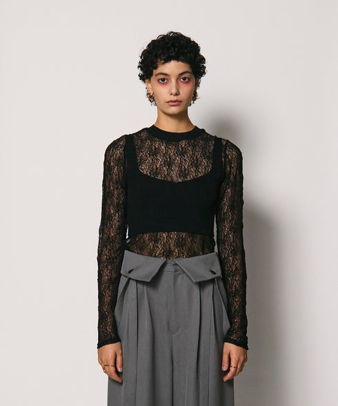 レイヤードレースニット