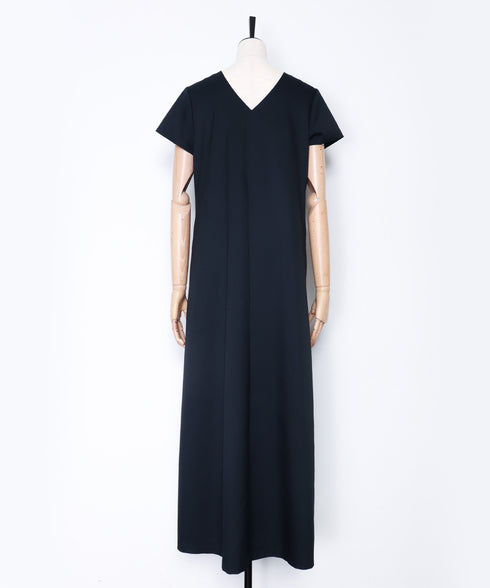 2WAY チビ袖ロングフレアーワンピース