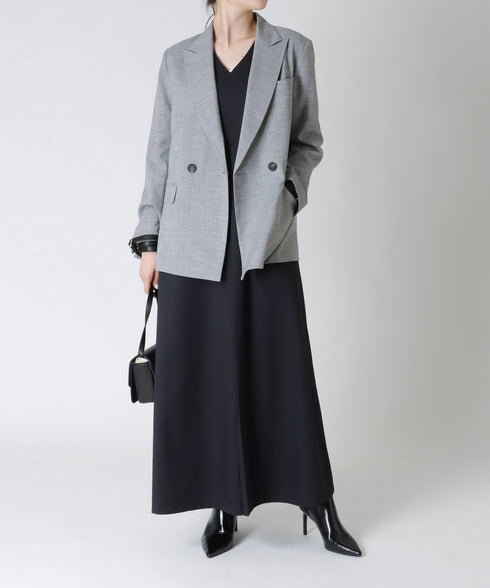 2WAY チビ袖ロングフレアーワンピース