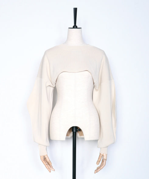 2WAYコクーンスリーブショートニット