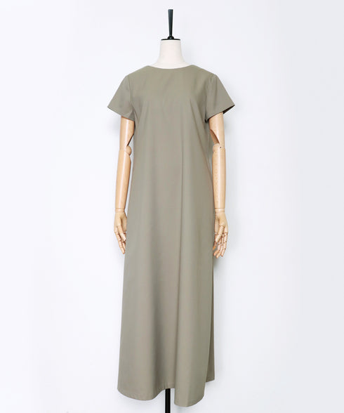 2WAY チビ袖ロングフレアーワンピース