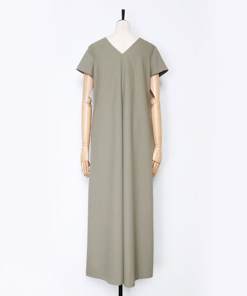 2WAY チビ袖ロングフレアーワンピース