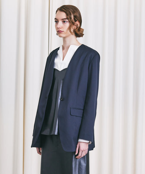 1釦ノーカラージャケット