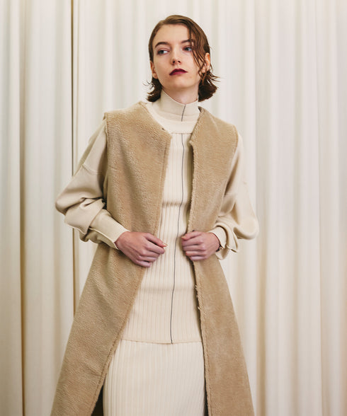 エコムートンロングストレートジレ