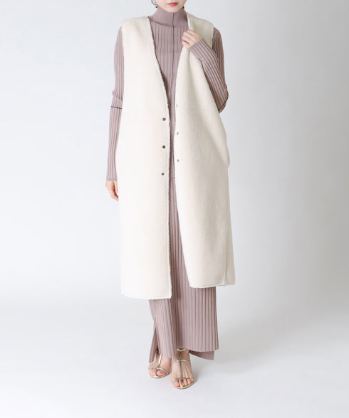 エコムートンロングストレートジレ