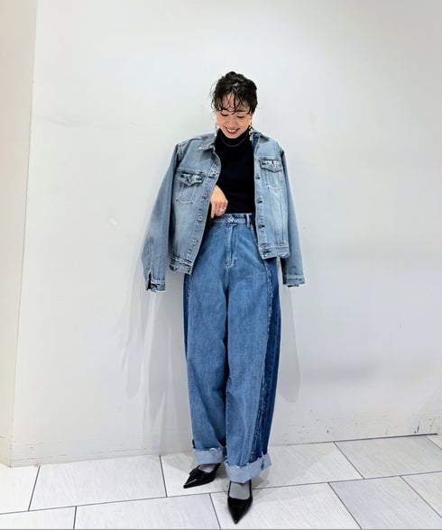 ライトオンスフリンジコクーンデニム