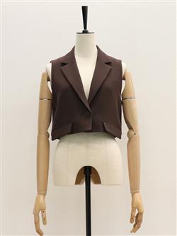 バックプリーツクロップドジレ