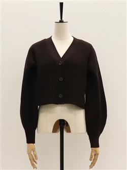 バルーンスリーブクロップドカーディガン